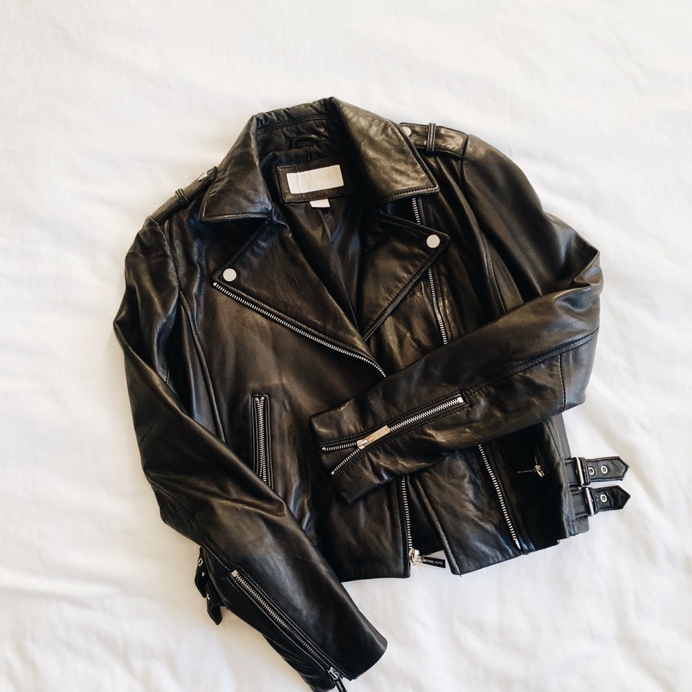 Michael Kors Leather Moto Jacket